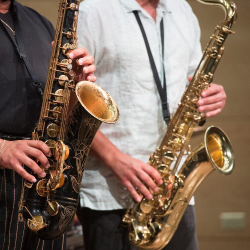 Two saxophones