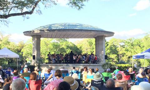 Loyola Ensemble performing at the Newman Bandstand