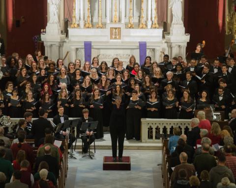 Choir performing Christmas at Loyola