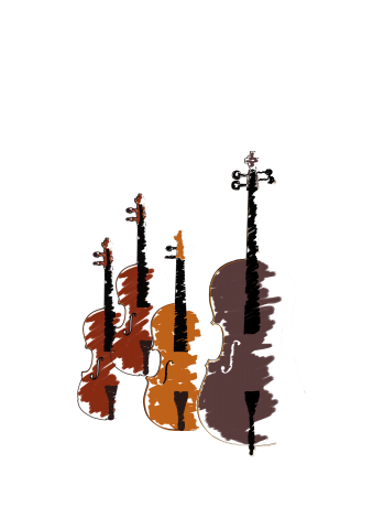 Illustration of four string instruments
