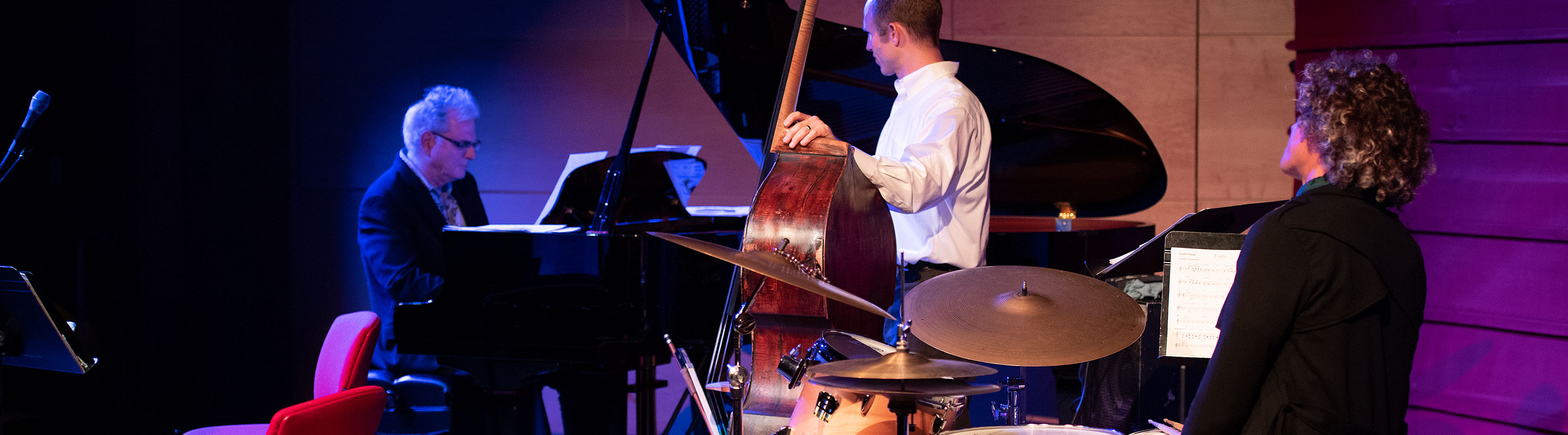 Three piece jazz ensemble