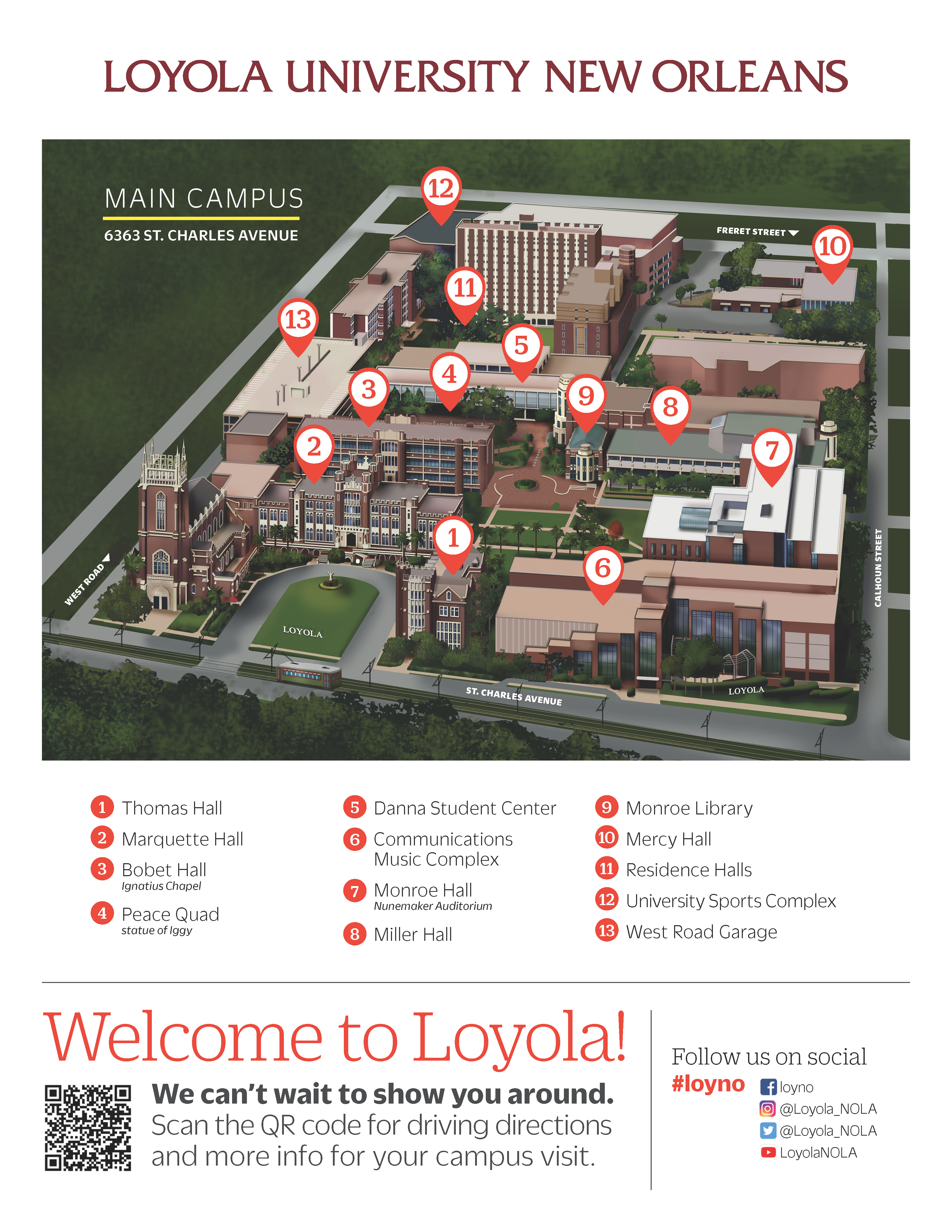 Loyola Campus Map of Buildings